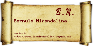 Bernula Mirandolina névjegykártya